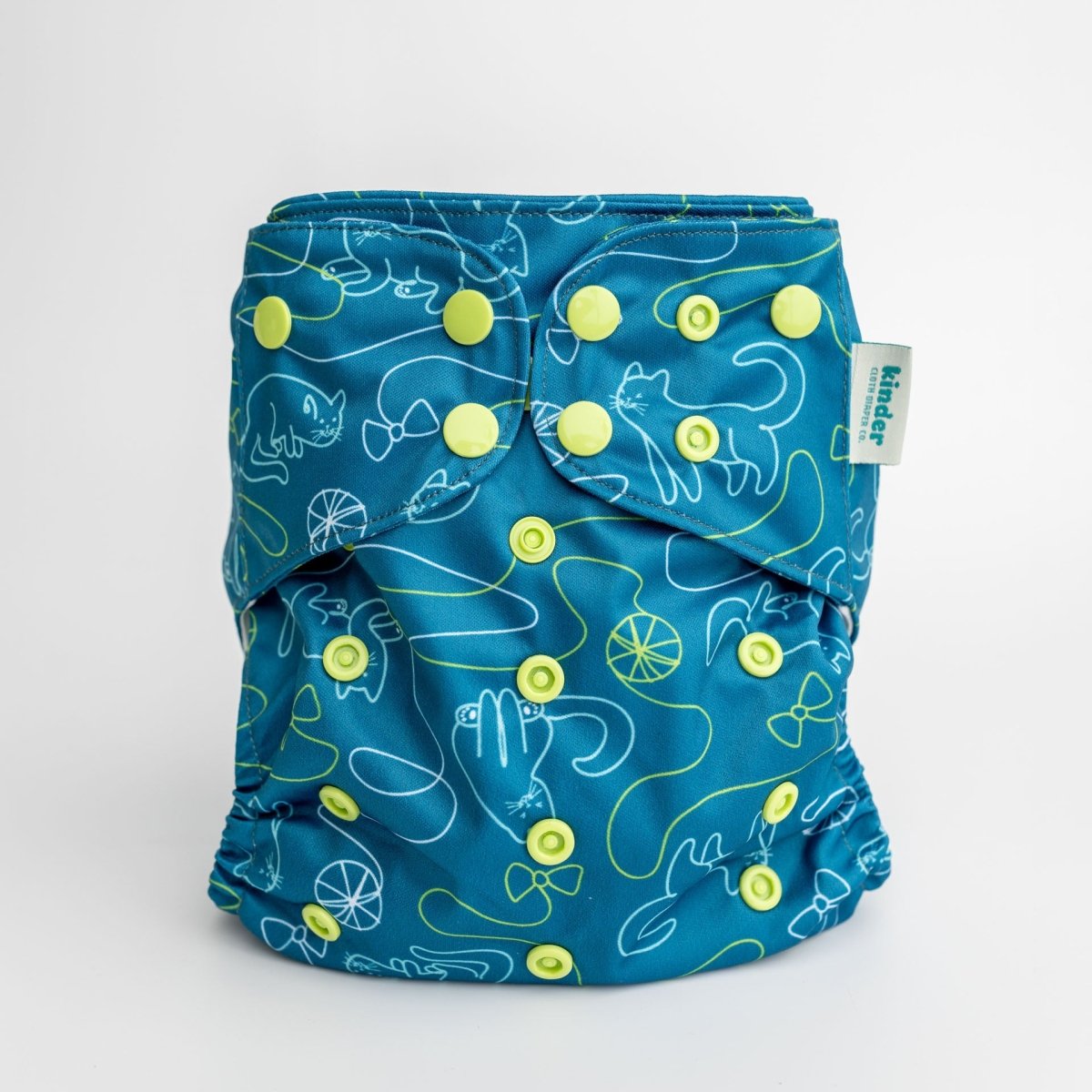 Cat Playing Fetch - Modern - Cloth - Diapers - Pocket Diaper - Kinder Cloth Diaper Co. - Pittsburgh - Based - Small - Business - Woman - Owned