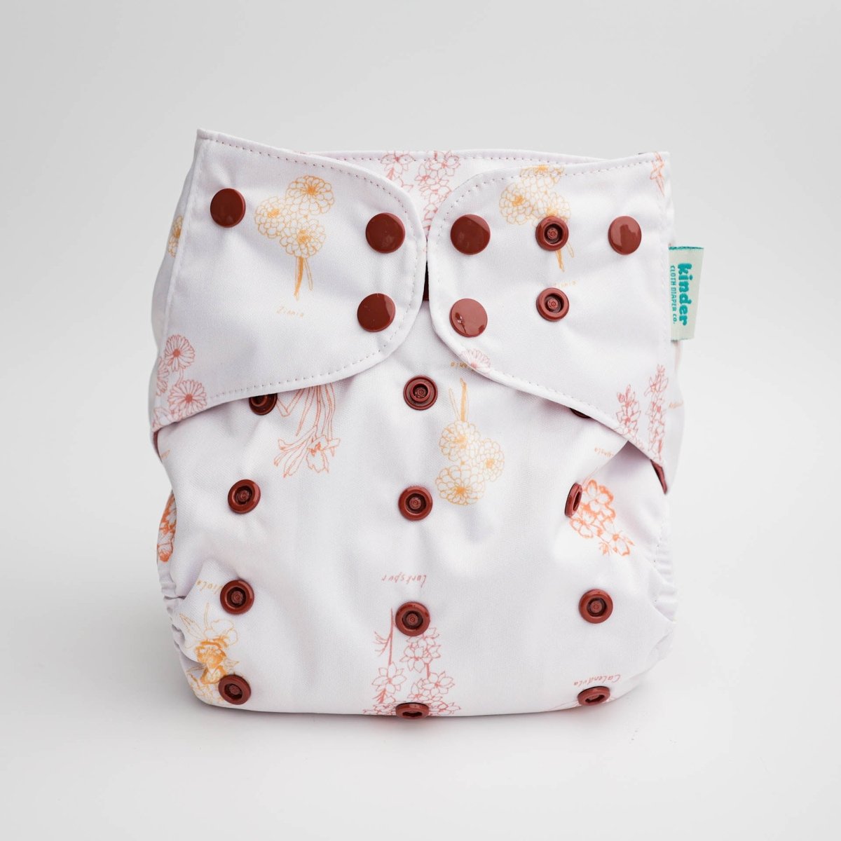 Floral: Essentials Pocket Cloth Diaper with Athletic Wicking Jersey, Grows with your Baby - Kinder Cloth Diaper Co. - 28 - 04 - 02 - modern reusable cloth diapers and more for birth to potty training - Pittsburgh Based Small Business