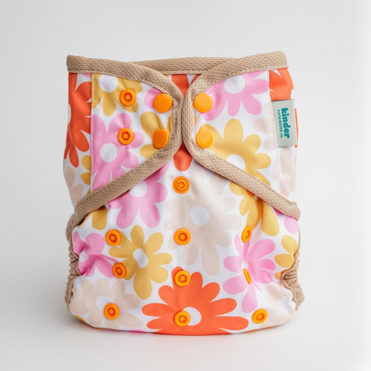 Retro Daisy - Modern - Cloth - Diapers - Diaper Cover - Kinder Cloth Diaper Co. - Pittsburgh - Based - Small - Business - Woman - Owned