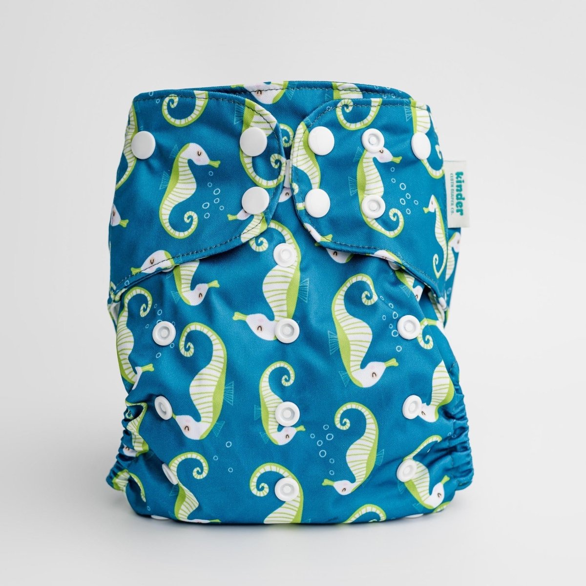 Seahorse Splendor - Modern - Cloth - Diapers - Pocket Diaper - Kinder Cloth Diaper Co. - Pittsburgh - Based - Small - Business - Woman - Owned