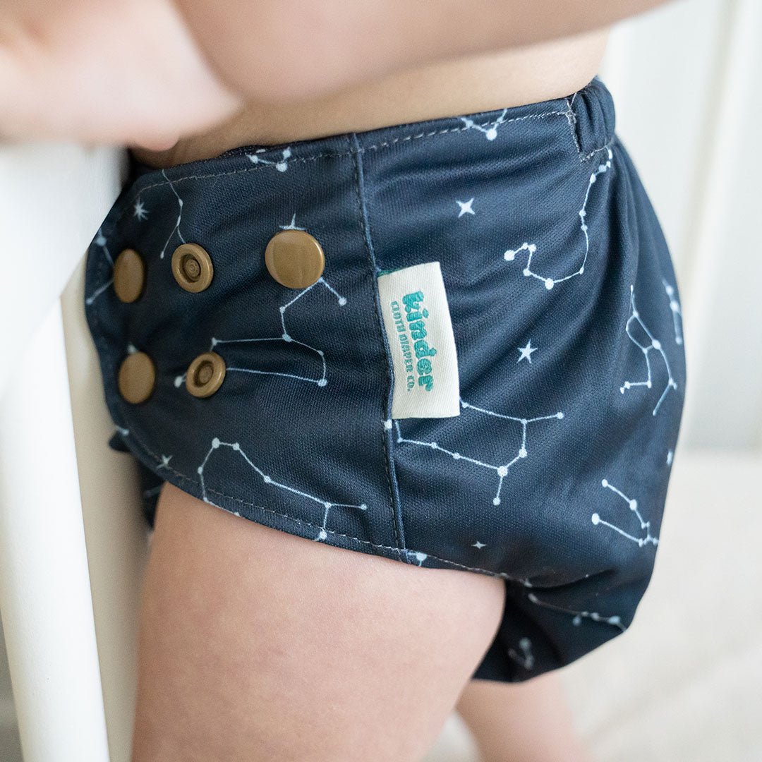 Space and Sky: Essentials Pocket Cloth Diaper with Athletic Wicking Jersey, Grows with your Baby - Kinder Cloth Diaper Co. - 27 - 02 - 01 - modern reusable cloth diapers and more for birth to potty training - Pittsburgh Based Small Business
