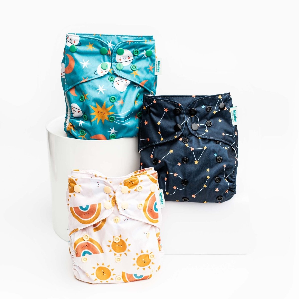 Space and Sky: Essentials Pocket Cloth Diaper with Athletic Wicking Jersey, Grows with your Baby - Kinder Cloth Diaper Co. - 27 - 02 - 01 - modern reusable cloth diapers and more for birth to potty training - Pittsburgh Based Small Business