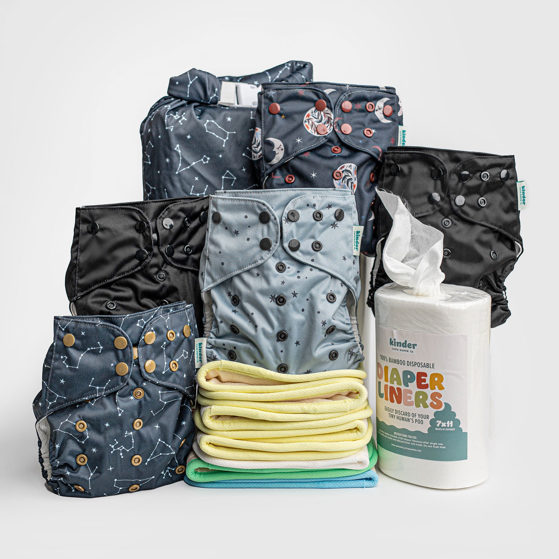 New Parent Starter Bundles: Pocket Cloth Diapers with Athletic Wicking Jersey and More