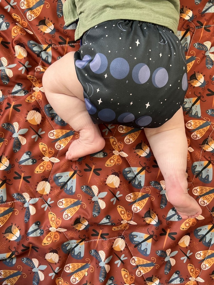 Space and Sky: Essentials Pocket Cloth Diaper with Athletic Wicking Jersey, Grows with your Baby - Kinder Cloth Diaper Co. - 26 - 06 - 05 - modern reusable cloth diapers and more for birth to potty training - Pittsburgh Based Small Business