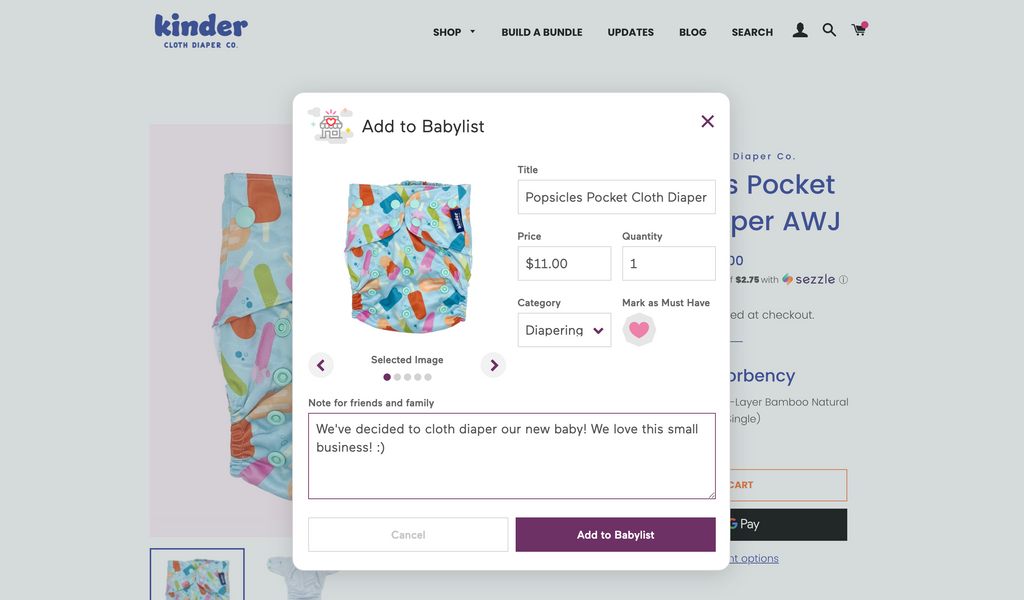 Add us to your Babylist registry