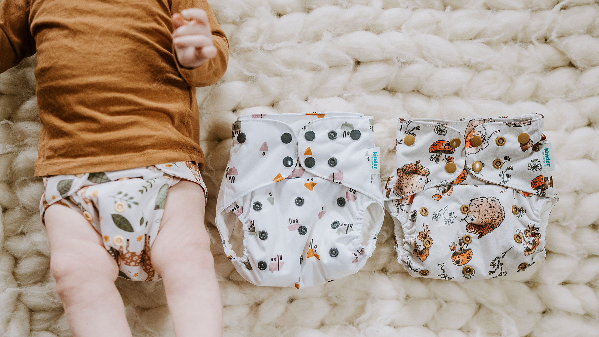 One Size Modern Reusable Pocket Cloth Diapers in One of Kind