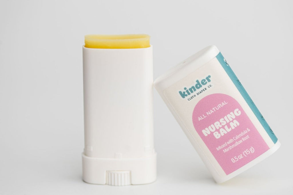 1/2 oz Stick - Modern - Cloth - Diapers - Nursing Balm - Kinder Cloth Diaper Co. - Pittsburgh - Based - Small - Business - Woman - Owned