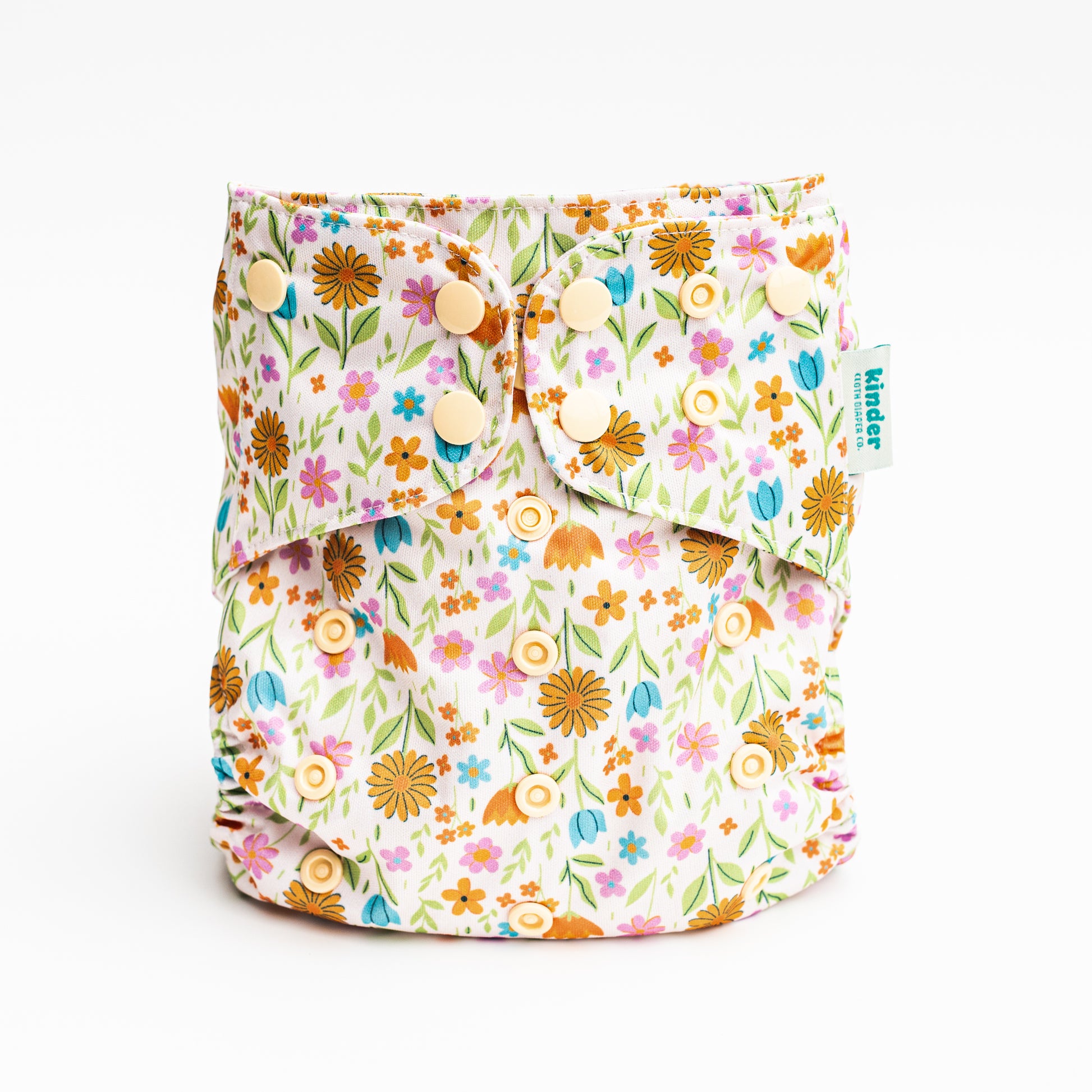Floral: Essentials Pocket Cloth Diaper with Athletic Wicking Jersey, Grows with your Baby