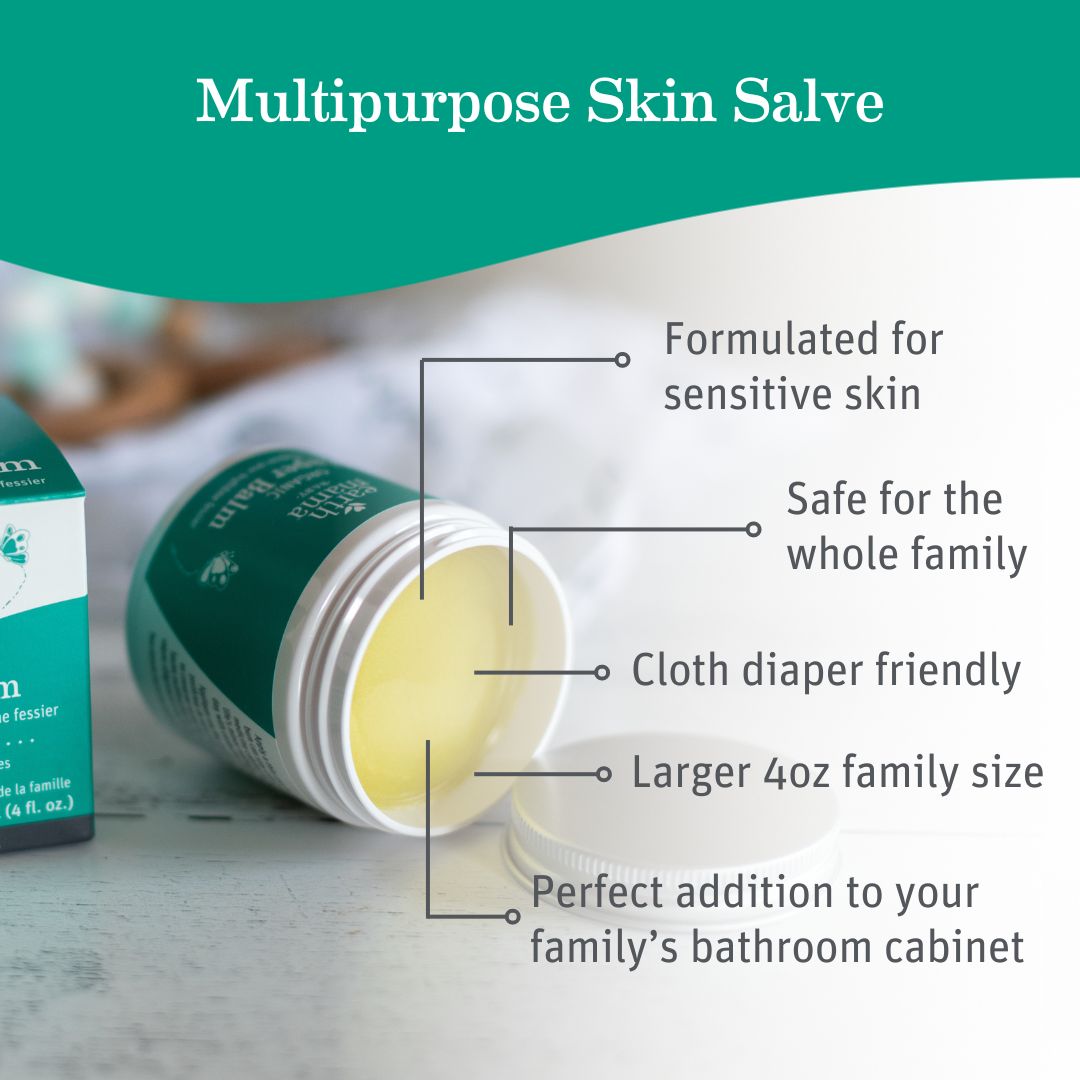 Earth Mama Cloth Diaper Safe Bum Organic Diaper Balm 2 oz Canister