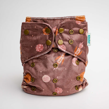 Patterned Lounger Pocket Cloth Diaper — Minky Fleece with Athletic Wicking Jersey