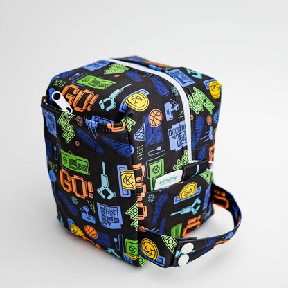 Reversible Mini Storage Travel Cube Diaper Pod with Exterior Storage Pocket