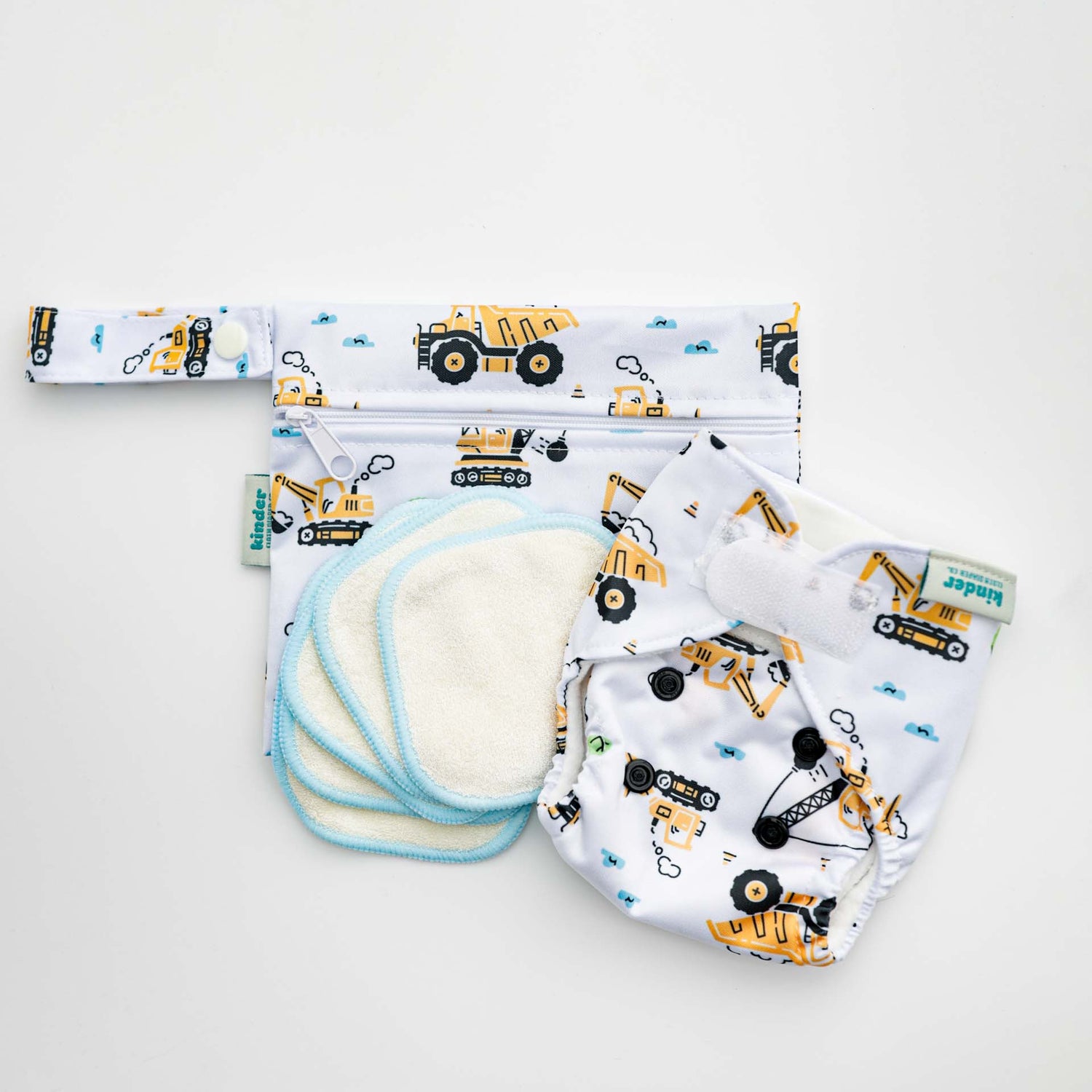 Reusable Doll Toy Diaper Set with 5 Mini Reusable Baby Wipes