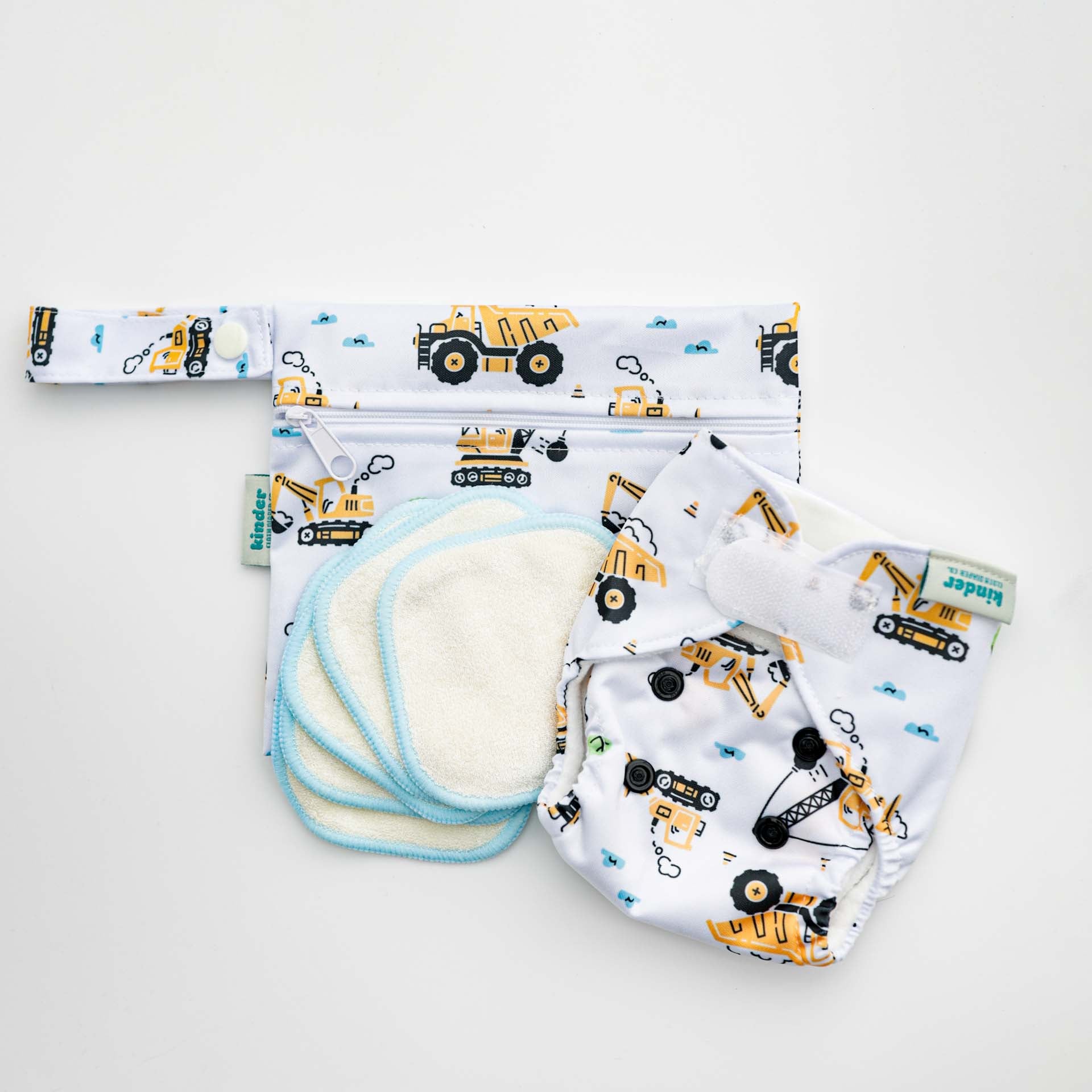 Reusable Doll Toy Diaper Set with 5 Mini Reusable Baby Wipes