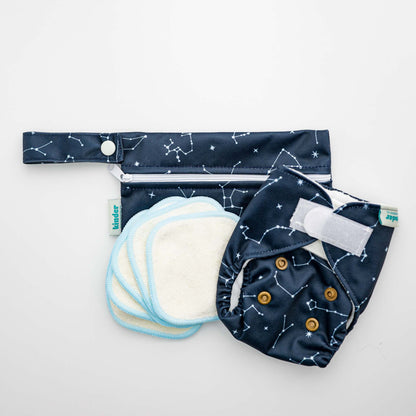 Reusable Doll Toy Diaper Set with 5 Mini Reusable Baby Wipes