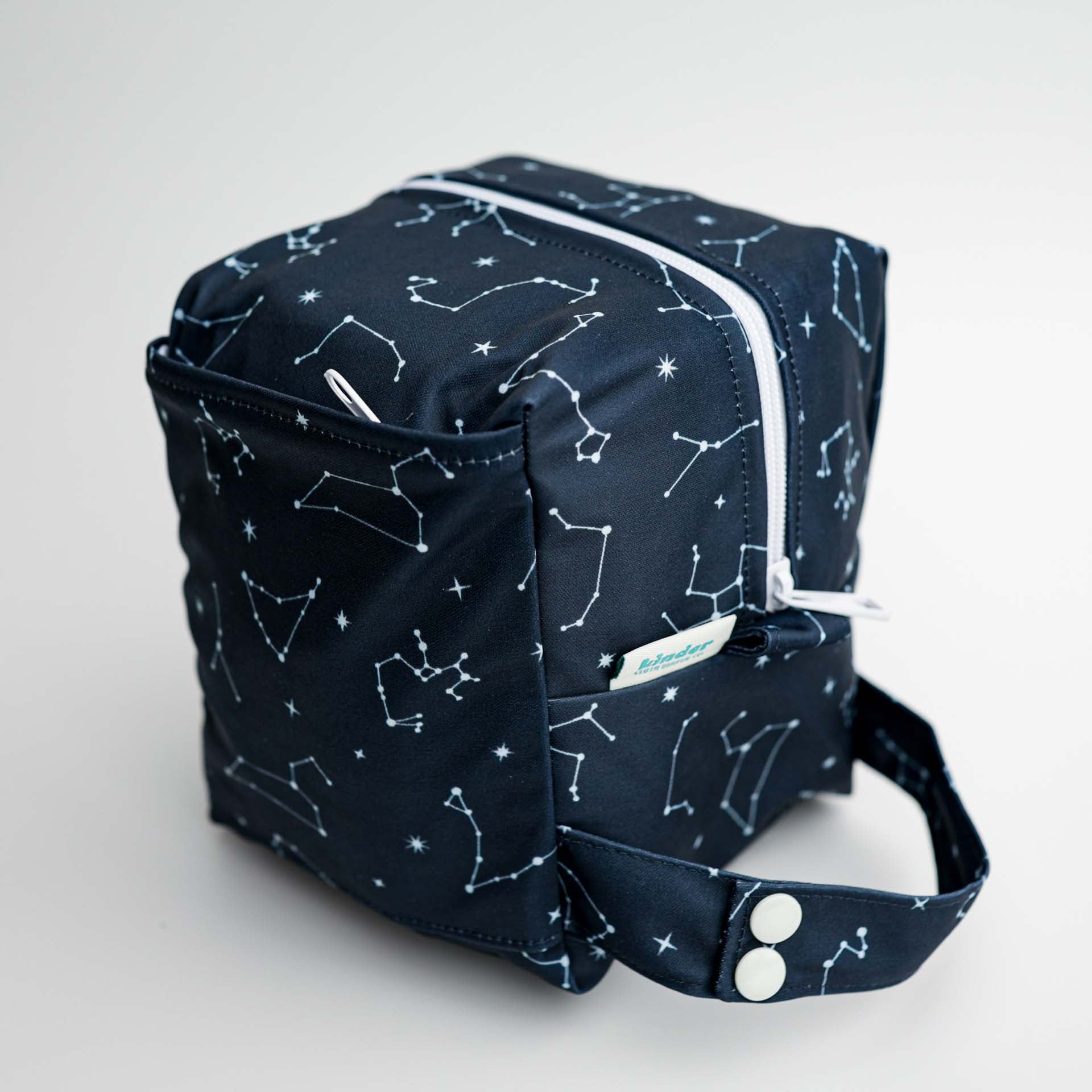 Reversible Mini Storage Travel Cube Diaper Pod with Exterior Storage Pocket
