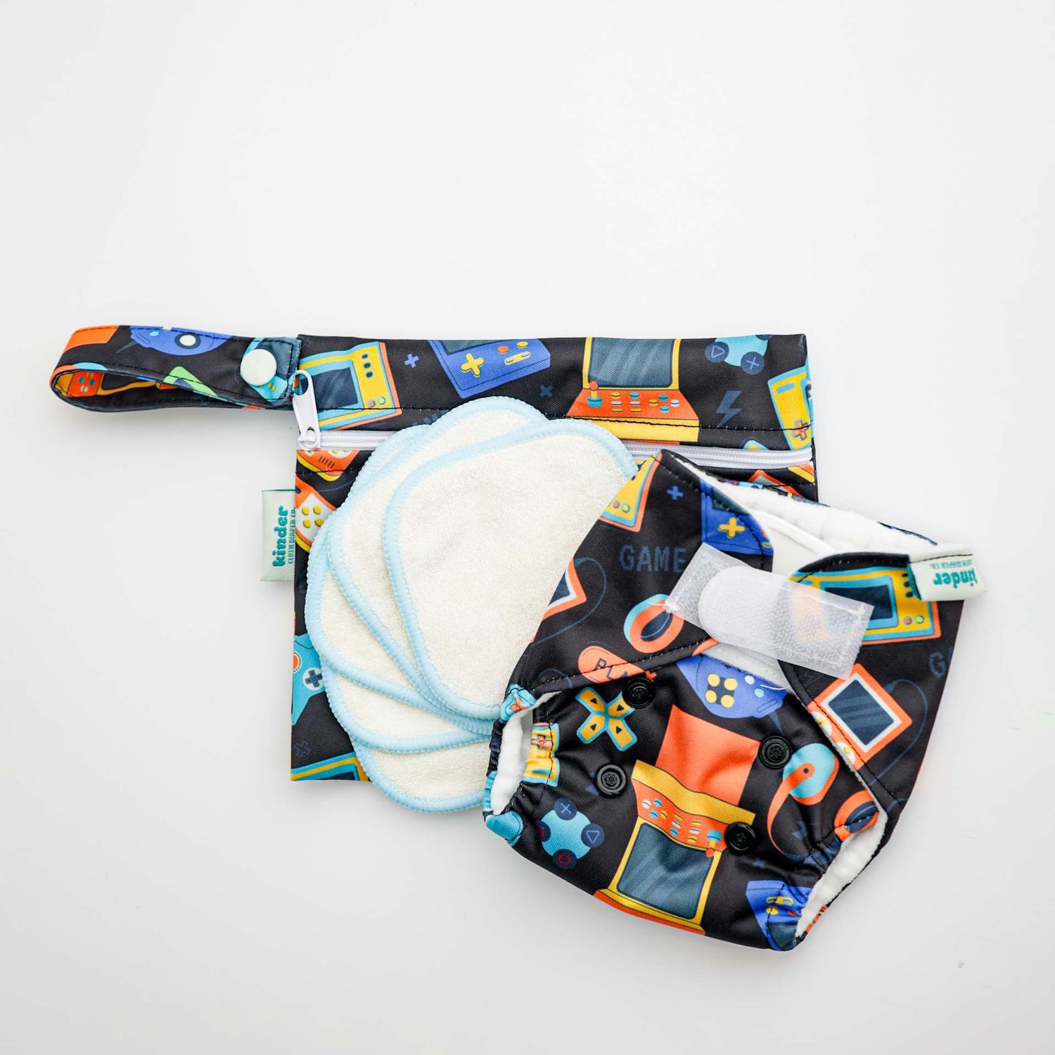 Reusable Doll Toy Diaper Set with 5 Mini Reusable Baby Wipes