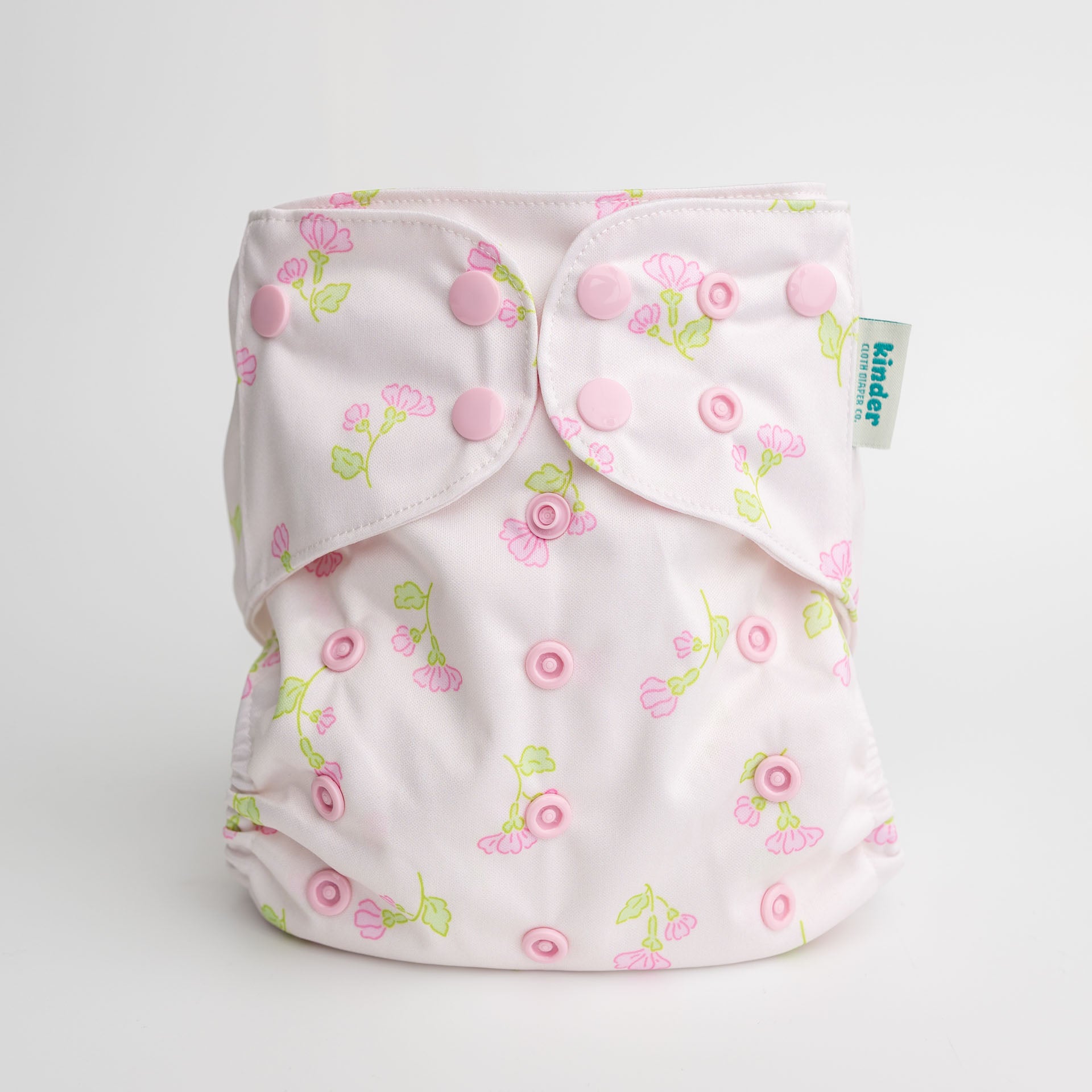 Floral: Essentials Pocket Cloth Diaper with Athletic Wicking Jersey, Grows with your Baby