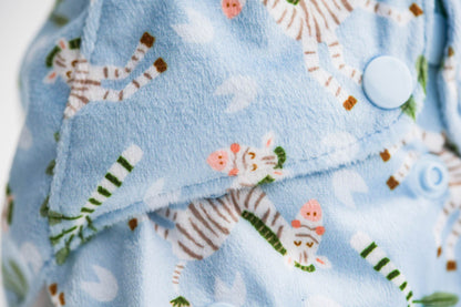 Patterned Lounger Pocket Cloth Diaper — Minky Fleece with Athletic Wicking Jersey