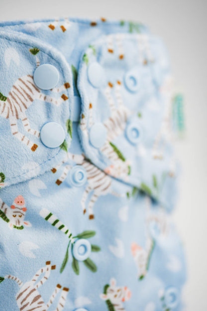Patterned Lounger Pocket Cloth Diaper — Minky Fleece with Athletic Wicking Jersey