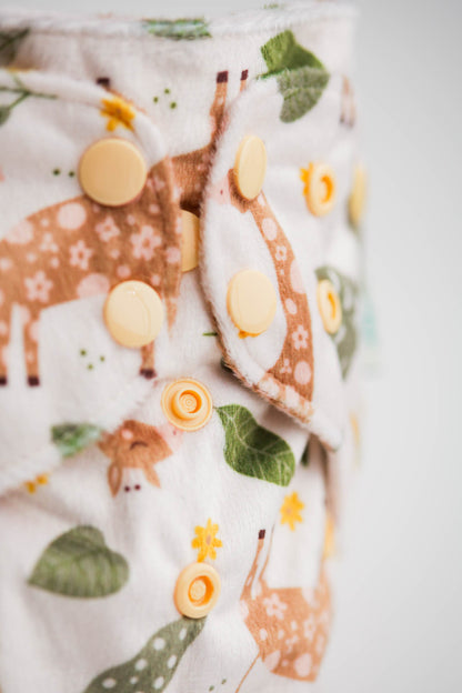 Patterned Lounger Pocket Cloth Diaper — Minky Fleece with Athletic Wicking Jersey