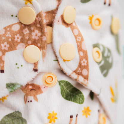 Patterned Lounger Pocket Cloth Diaper — Minky Fleece with Athletic Wicking Jersey