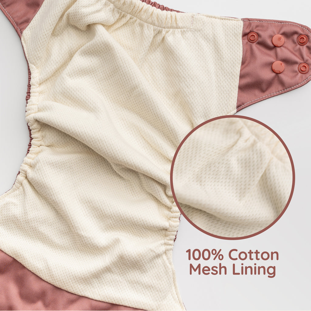 Blush - Essentials Cloud Cotton Pocket Diaper - 100% Cotton Lining - One Size