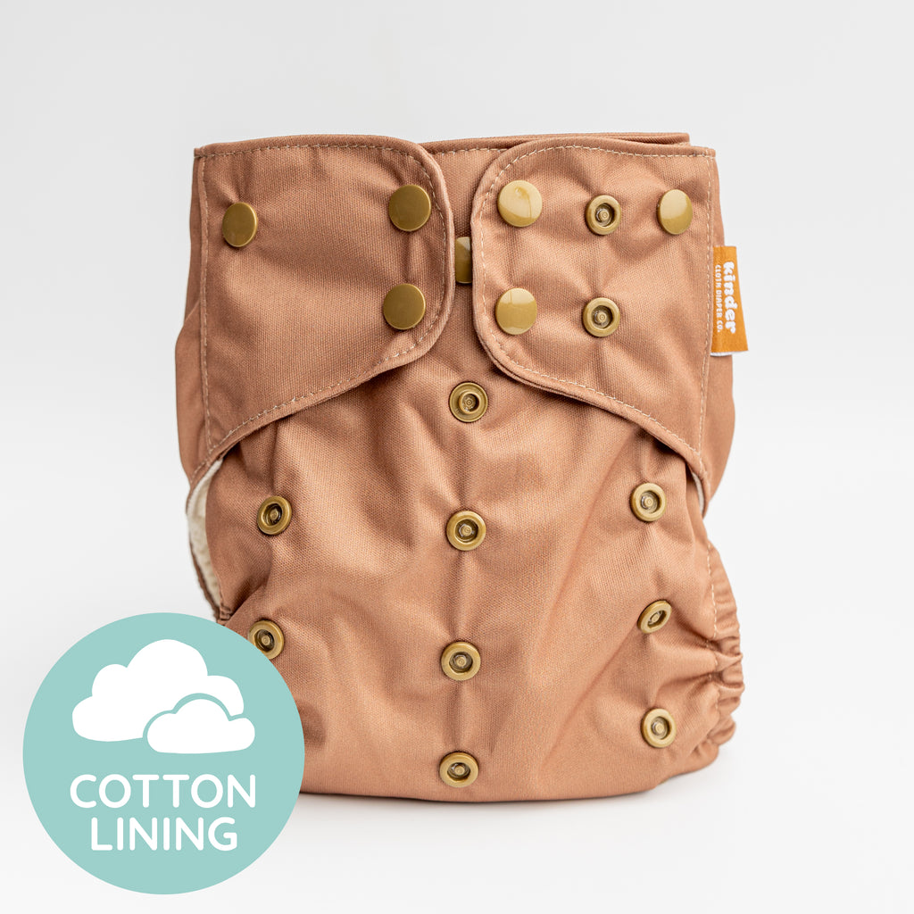 Chestnut - Essentials Cloud Cotton Pocket Diaper - 100% Cotton Lining - One Size