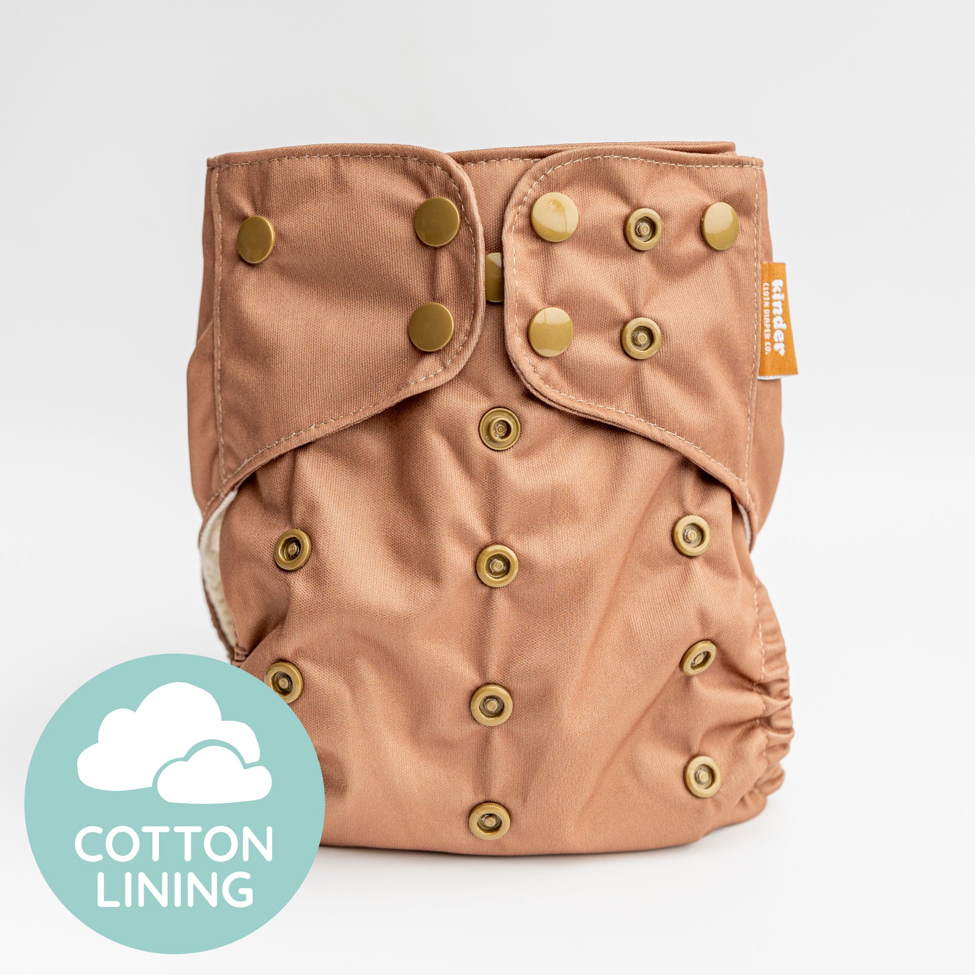 Chestnut - Essentials Cloud Cotton Pocket Diaper - 100% Cotton Lining - One Size