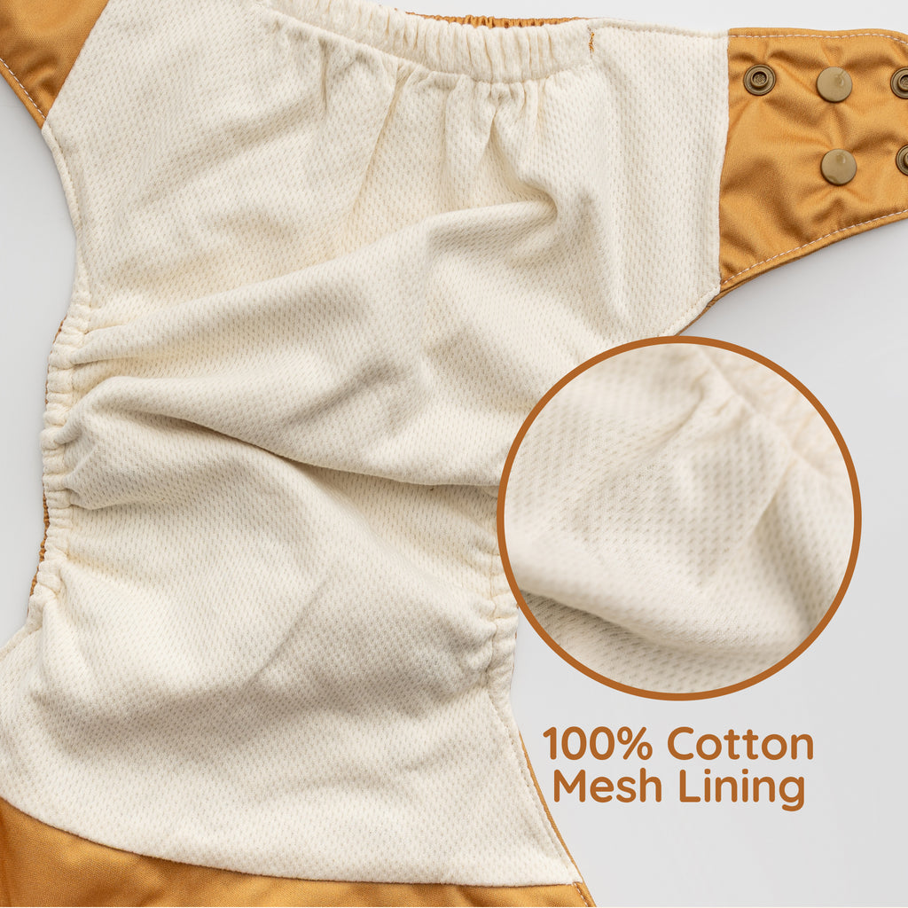 Golden - Essentials Cloud Cotton Pocket Diaper - 100% Cotton Lining - One Size