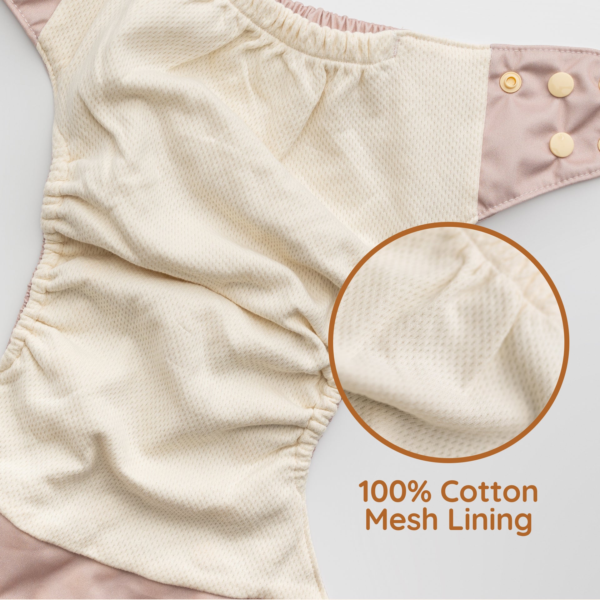 Cream - Essentials Cloud Cotton Pocket Diaper - 100% Cotton Lining - One Size