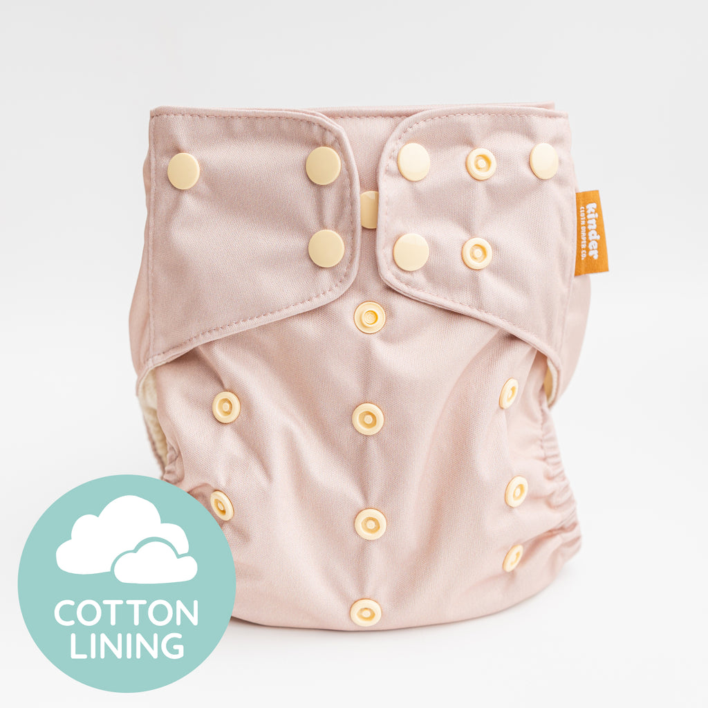 Cream - Essentials Cloud Cotton Pocket Diaper - 100% Cotton Lining - One Size