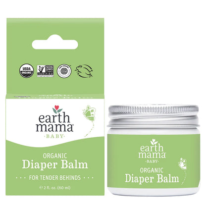 Earth Mama Cloth Diaper Safe Bum Organic Diaper Balm 2 oz Canister