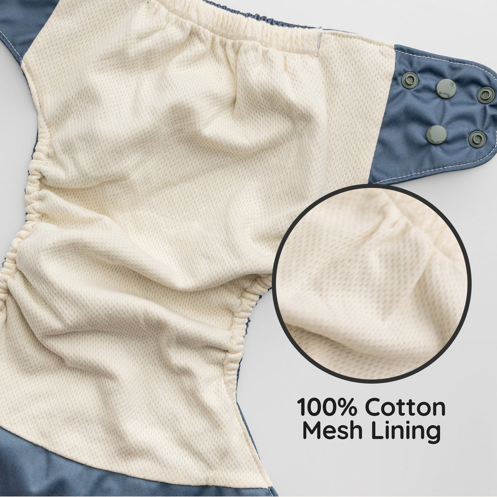 Dusk - Essentials Cloud Cotton Pocket Diaper - 100% Cotton Lining - One Size