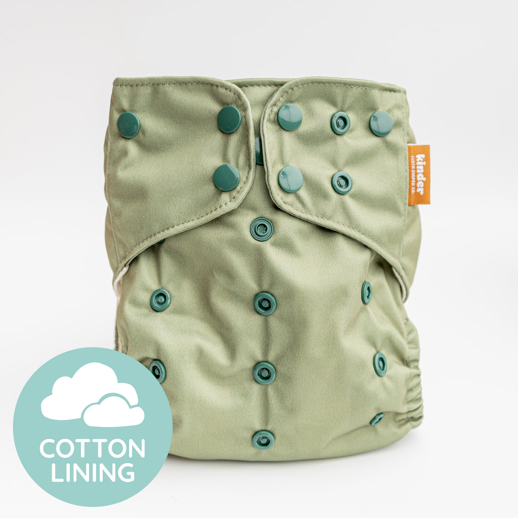 Fern - Essentials Cloud Cotton Pocket Diaper - 100% Cotton Lining - One Size