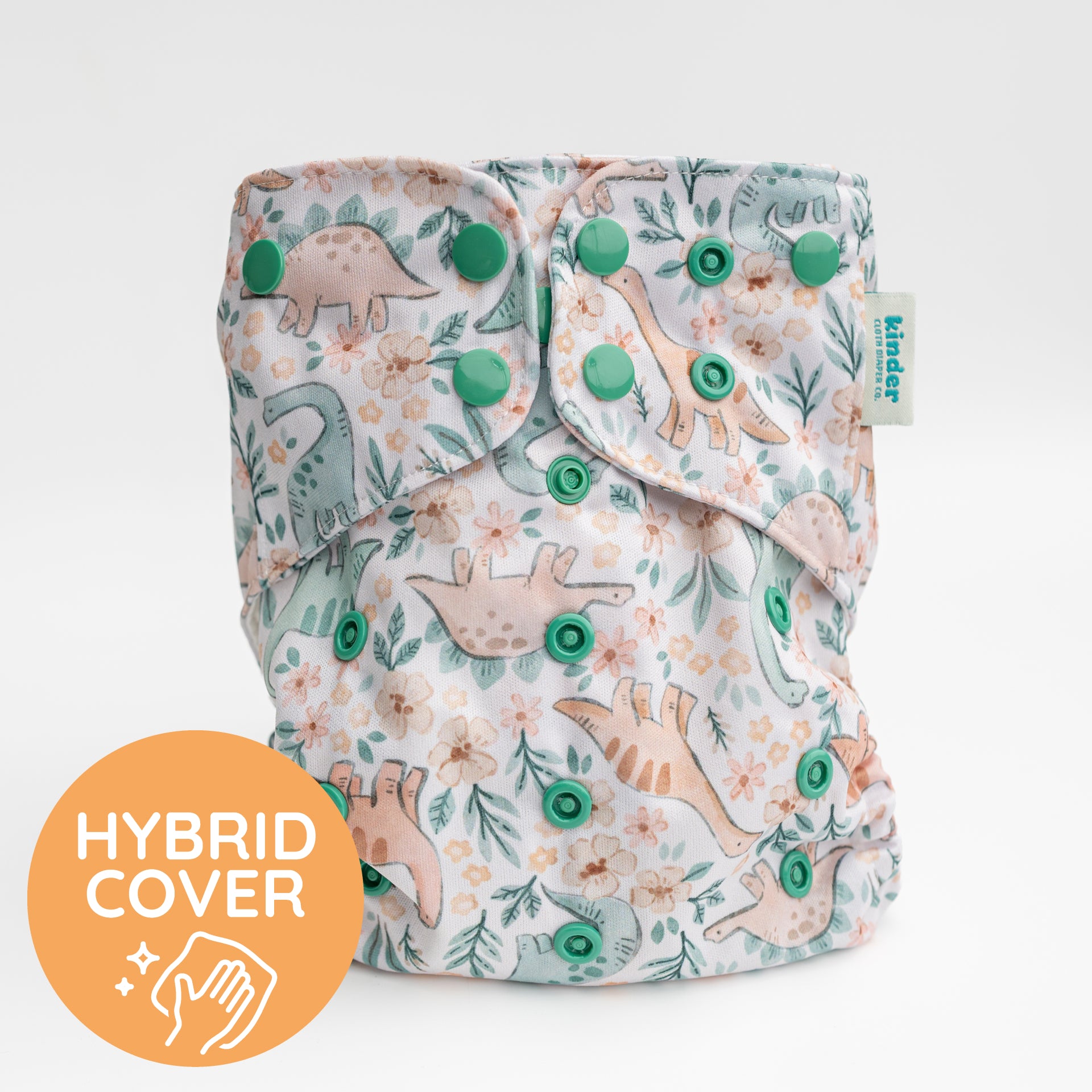 Delicate Dinos - Essential Hybrid Diaper Cover - Wipeable - Animals - One Size