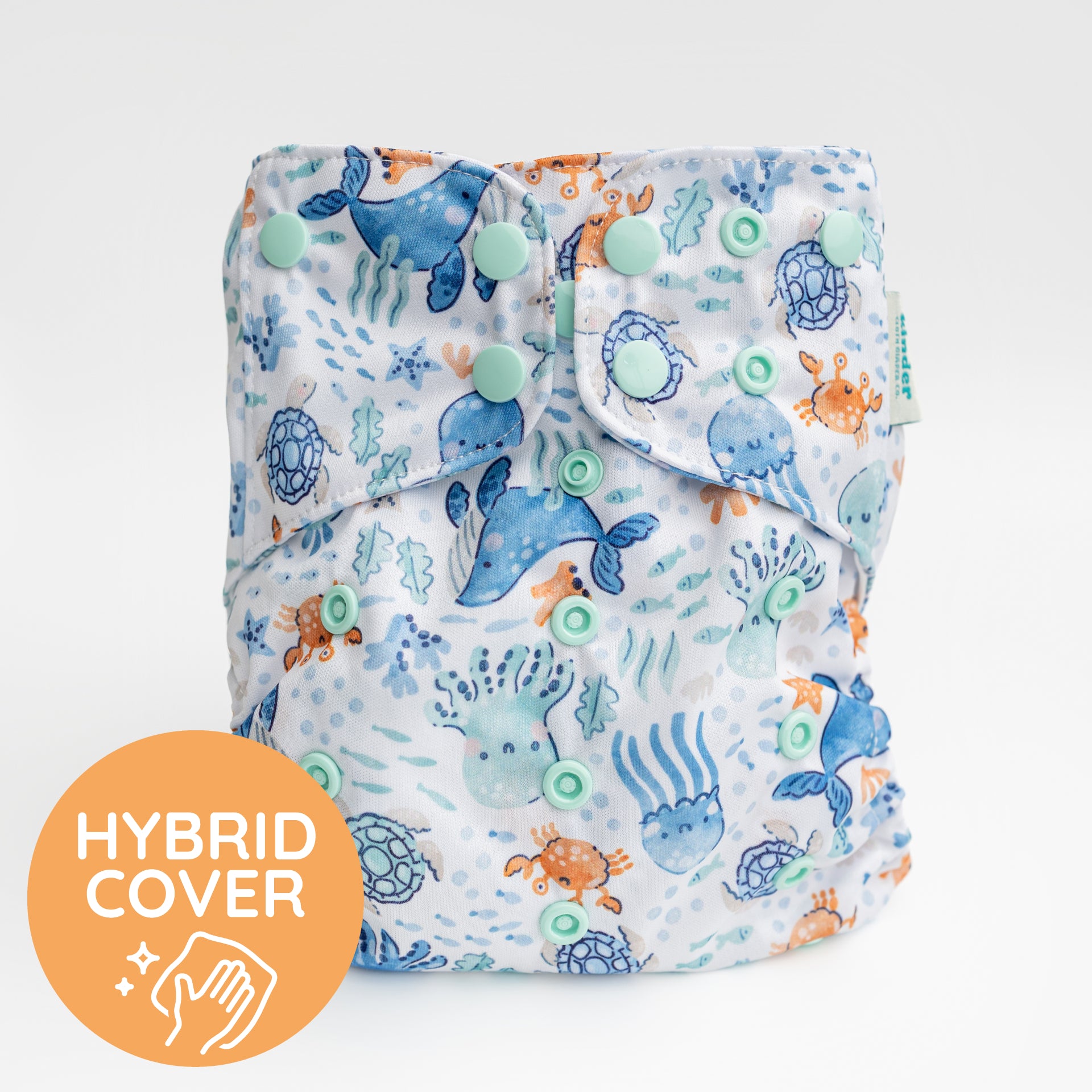 Ocean Wonder - Essential Hybrid Diaper Cover - Wipeable - Animals - One Size