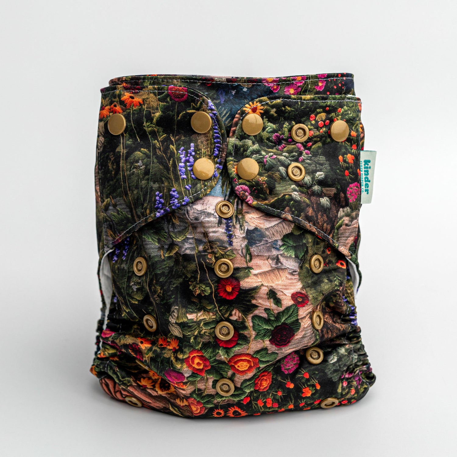 Floral: Essentials Pocket Cloth Diaper with Athletic Wicking Jersey, Grows with your Baby