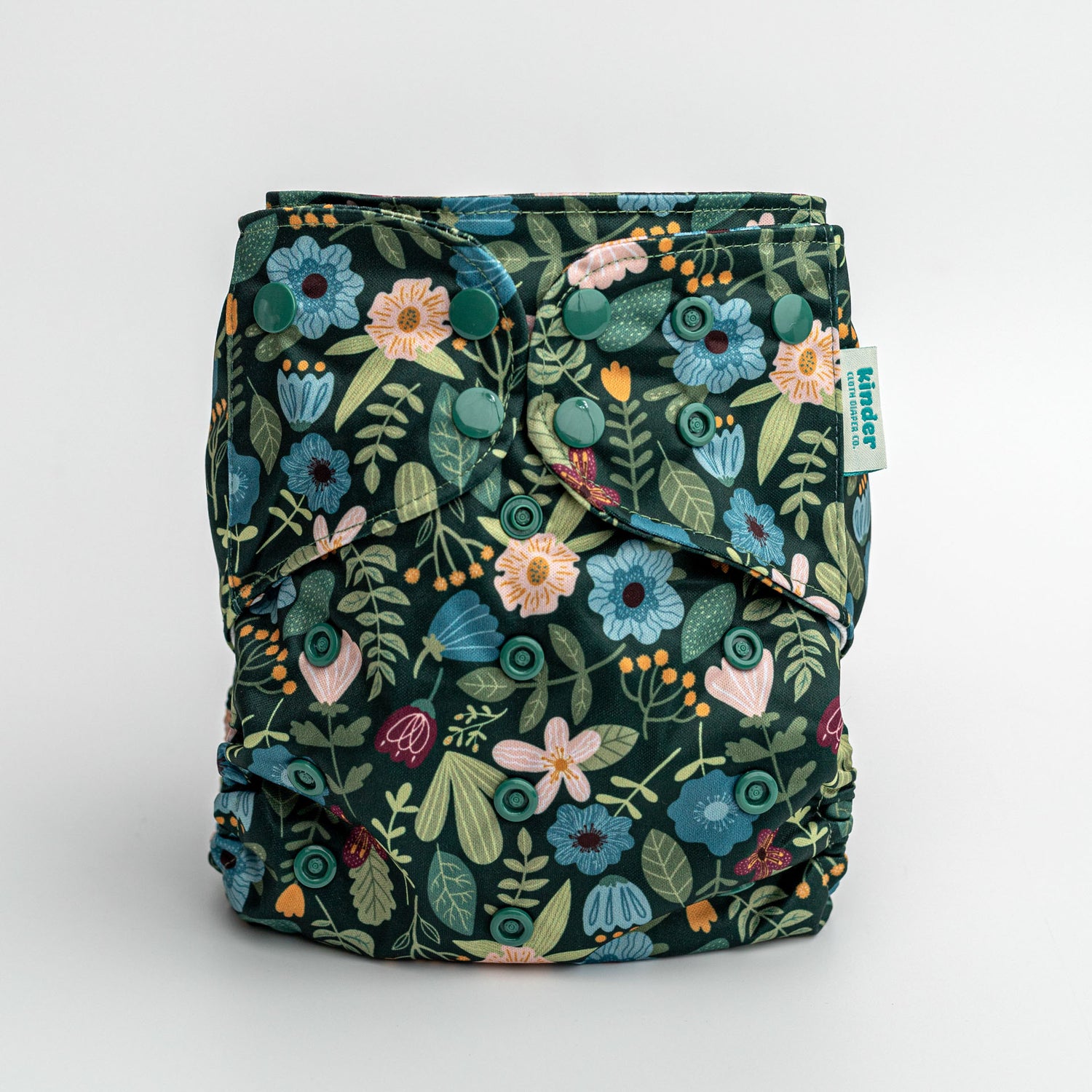 Floral: Essentials Pocket Cloth Diaper with Athletic Wicking Jersey, Grows with your Baby