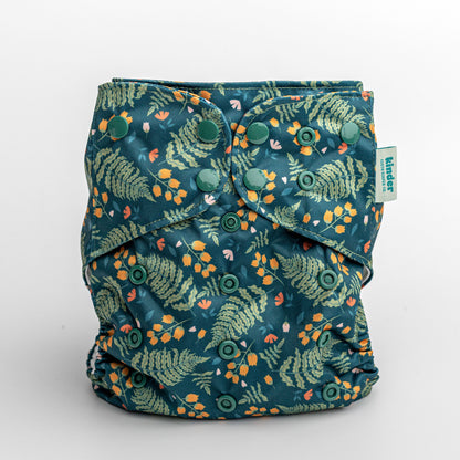 Floral: Essentials Pocket Cloth Diaper with Athletic Wicking Jersey, Grows with your Baby