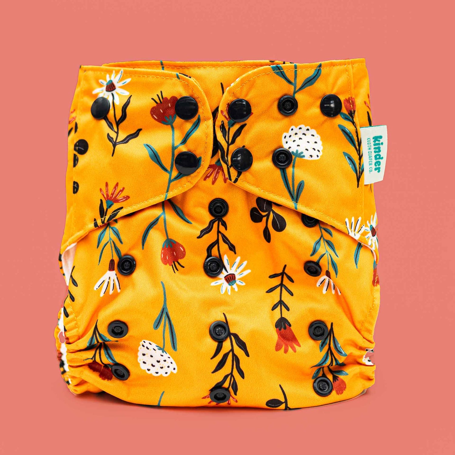 Modern reusable cloth pocket style diaper floral riley kinder cloth diapers pittsbugh gold feminine gender neutral best