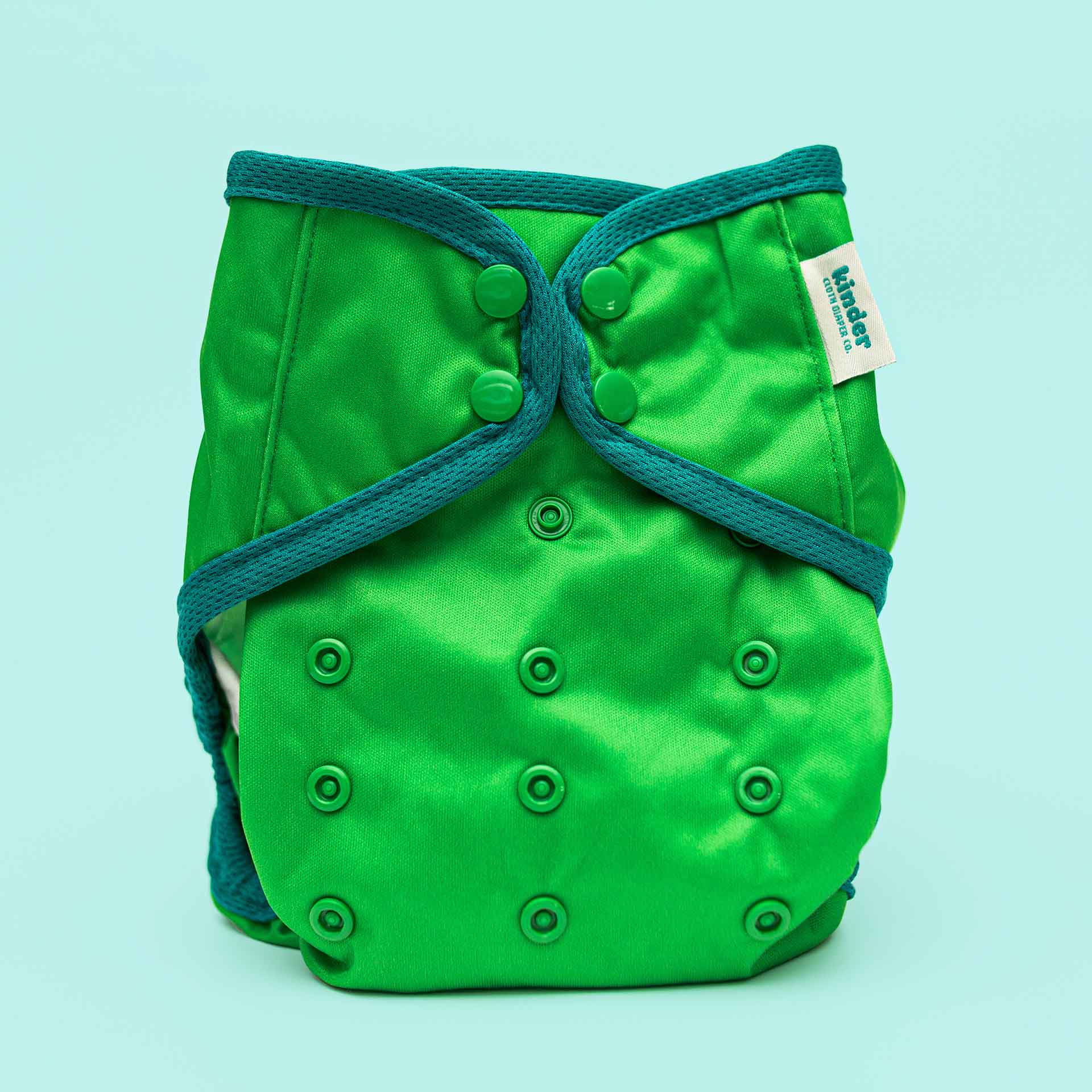 Solid Color Wipeable Cloth Diaper Cover, Grows with your Baby - Kelly Green