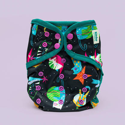 Patterned Wipeable Cloth Diaper Cover, Grows with your Baby
