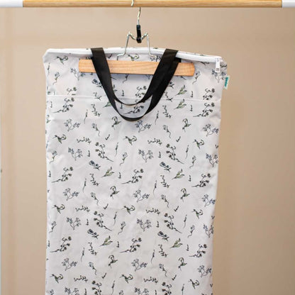 Patterned Large Zipper Hanging Wet Bag, Laundry Bag with Handles