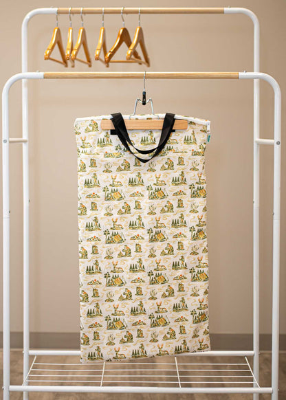 Patterned Large Zipper Hanging Wet Bag, Laundry Bag with Handles
