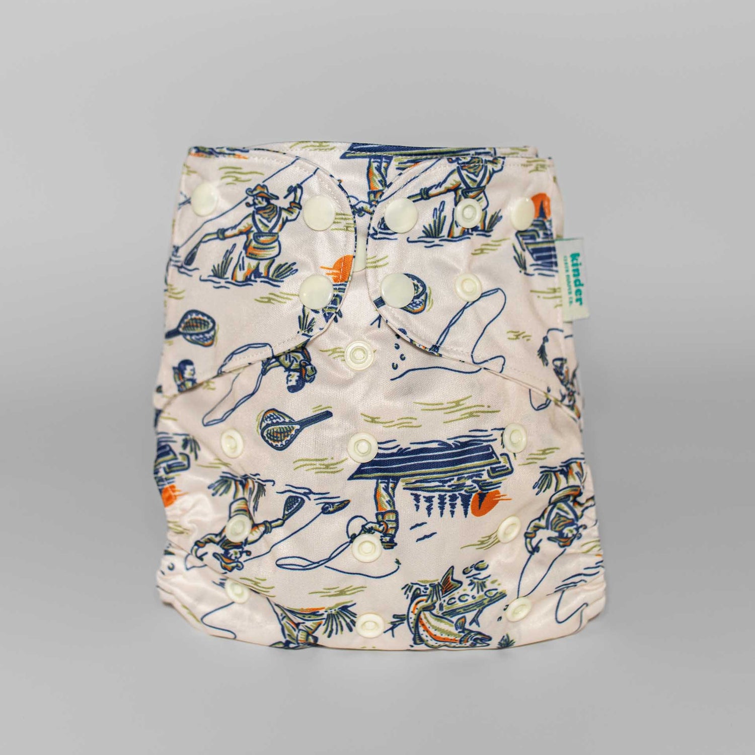Patterned Pocket Cloth Diaper with Athletic Wicking Jersey