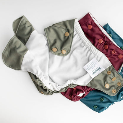 Set of 3 Reusable Swim Diapers with Athletic Wicking Jersey (7-60lbs)