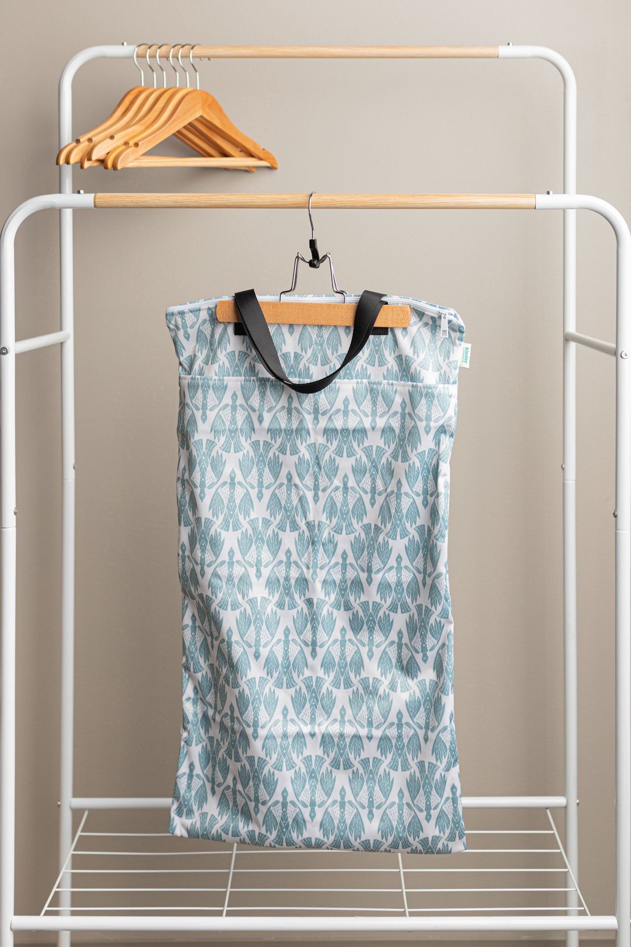 Patterned Large Zipper Hanging Wet Bag, Laundry Bag with Handles