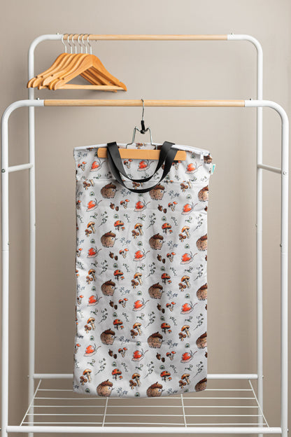 Patterned Large Zipper Hanging Wet Bag, Laundry Bag with Handles