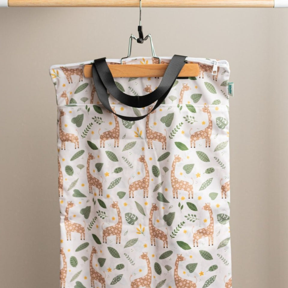 Large Zipper Hanging Wet Bag, Laundry Bag with Handles