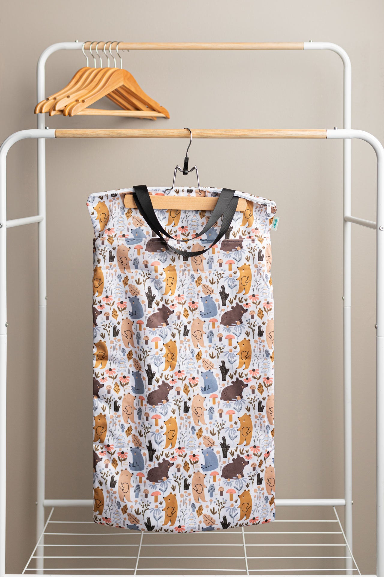 Patterned Large Zipper Hanging Wet Bag, Laundry Bag with Handles